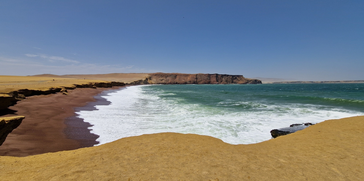 Where the desert meets the ocean south of Paracas