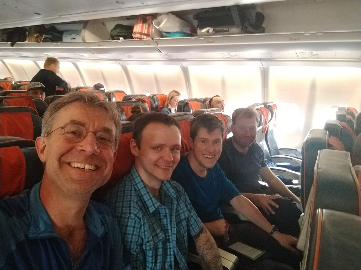 30 May 2019 NIOZ crew flies to Russia (Jan van Gils, Misha Zhemchuzhnikov, Thomas Lameris, Job ten Horn).