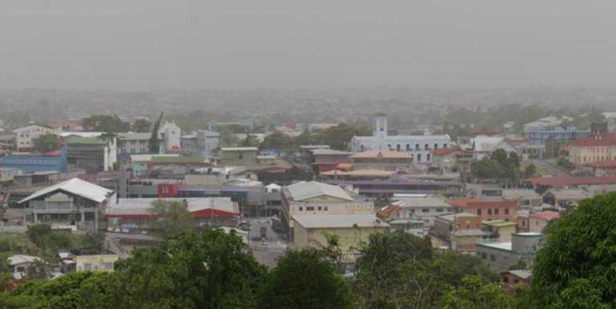 Hazy skies in San Fernando on Trinidad & Tobago on 21 June (image: T&T met office)