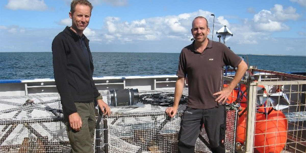 The big cages (with Joost and Joop) that will be placed on the sea bottom