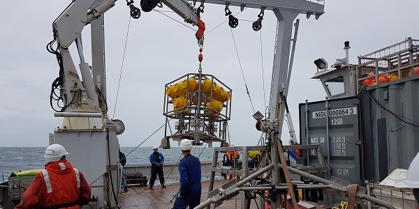 The 'lander' being escorted safely back on board