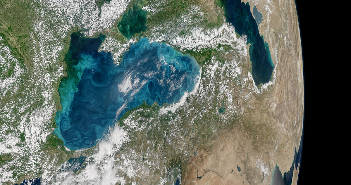 The Black Sea seen from outer space. NASA image by Norman Kuring, NASA’s Ocean Biology Processing Group.