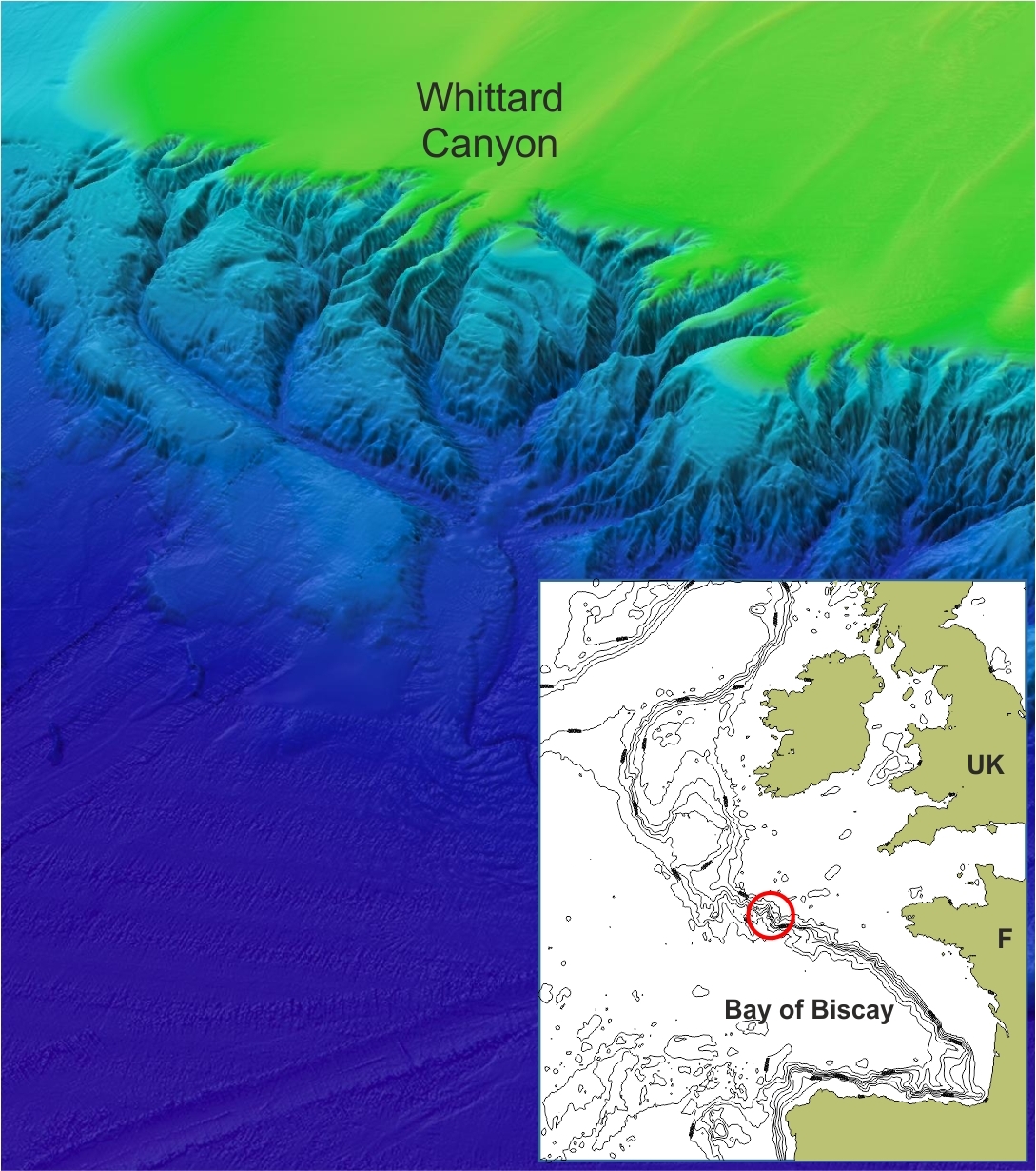 Map of the Whittard Canyon complex