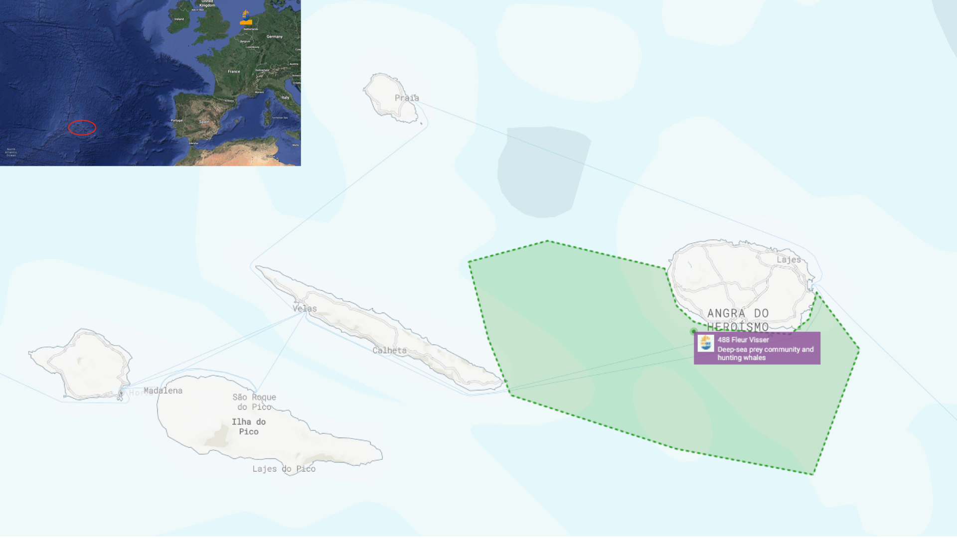 Study area of the survey, off Terceira Island, Azores (extracted from the NIOZ – MFP website)