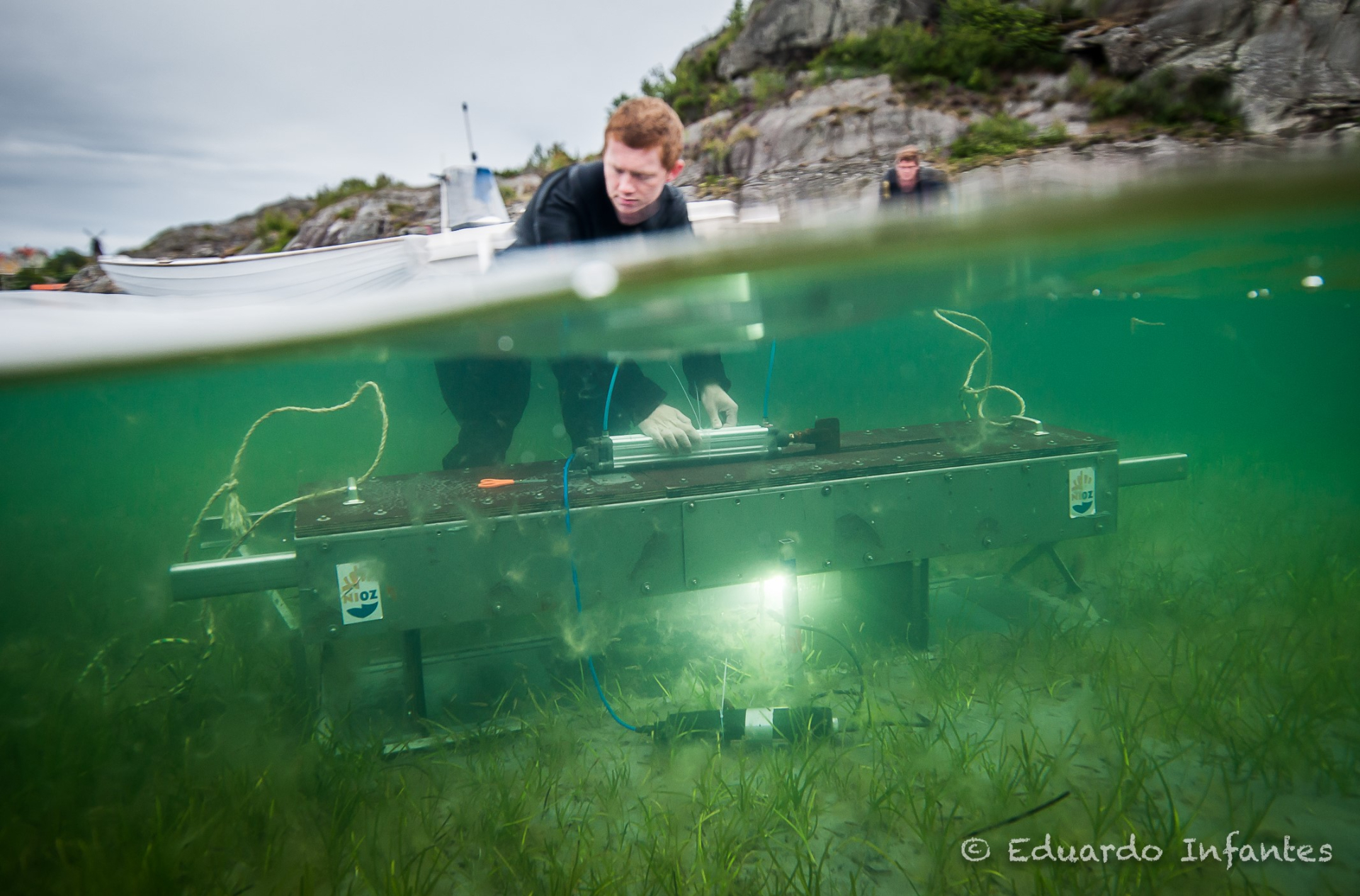 Measuring sediment resuspension in seagrasses with an underwater wave flume
