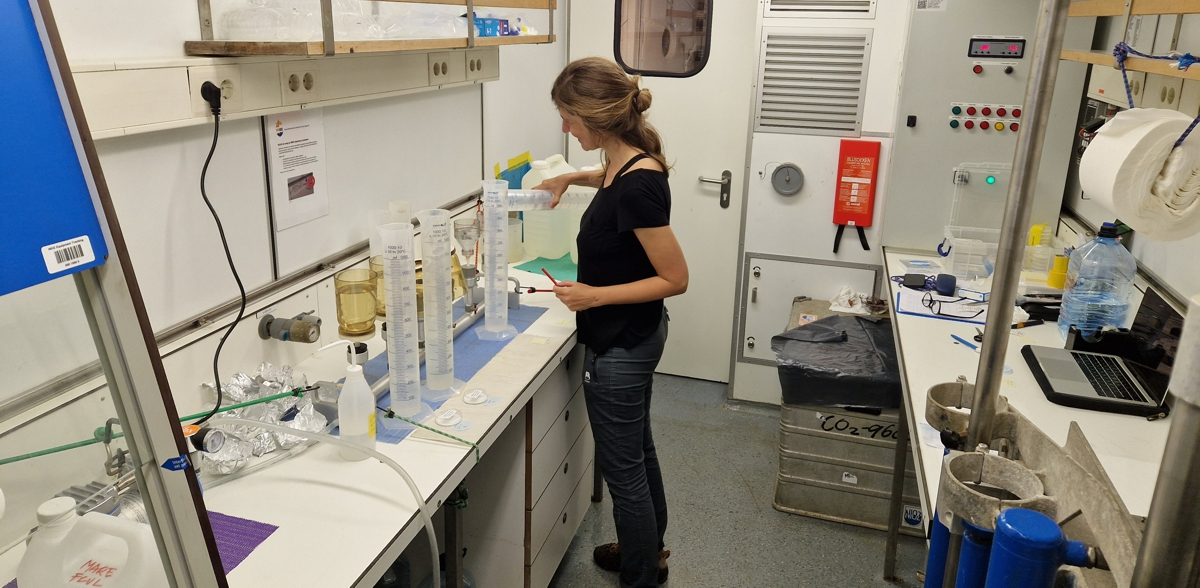 Catarina in her water-filtration lab