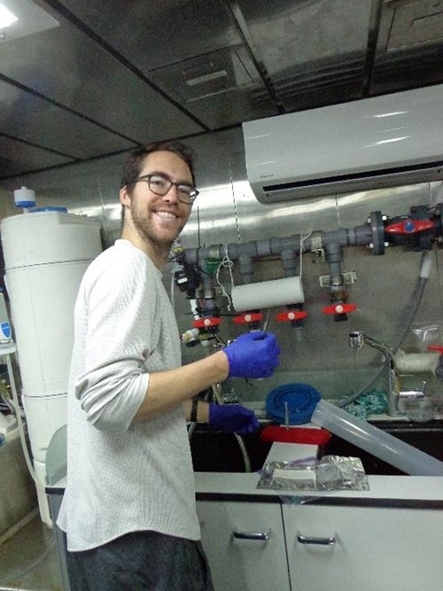 Scott sampling from the ship’s underway system.