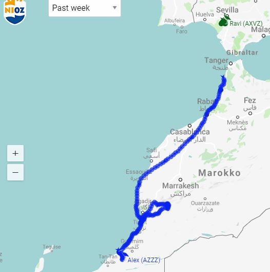 The route of Alex in Marocco.