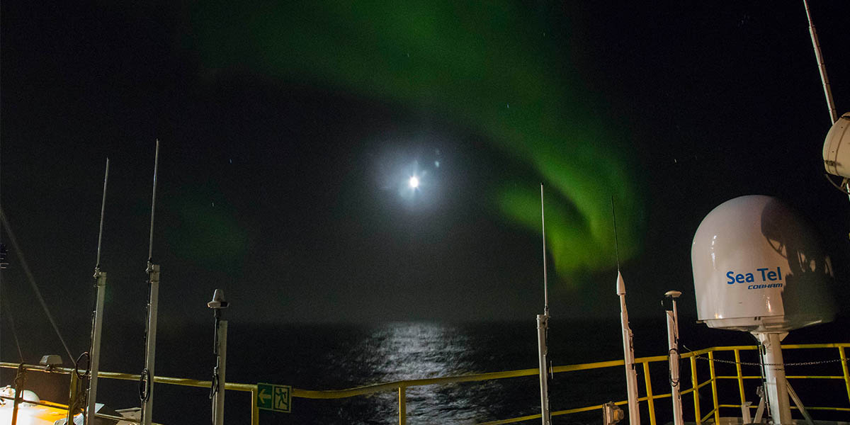 Northern lights, photo: Sandra Herrmann, IODP JRSO
