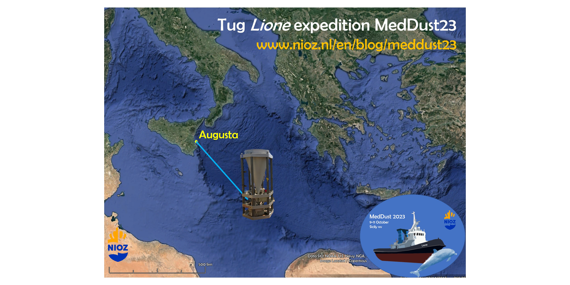 Cruise track of expedition MedDust23