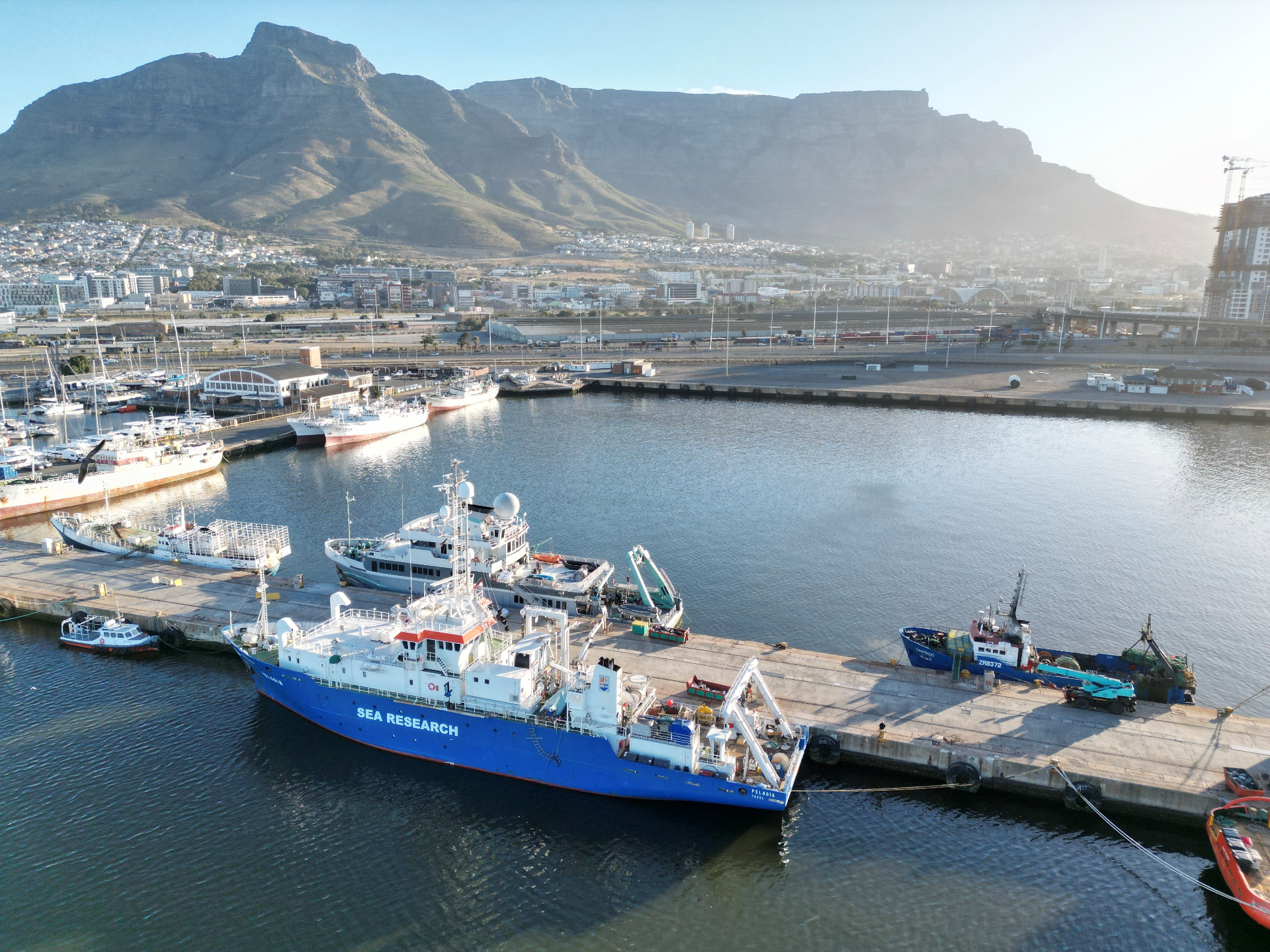 RV Pelagia waiting for repairs in Capetown. Photo: Shaun Smith