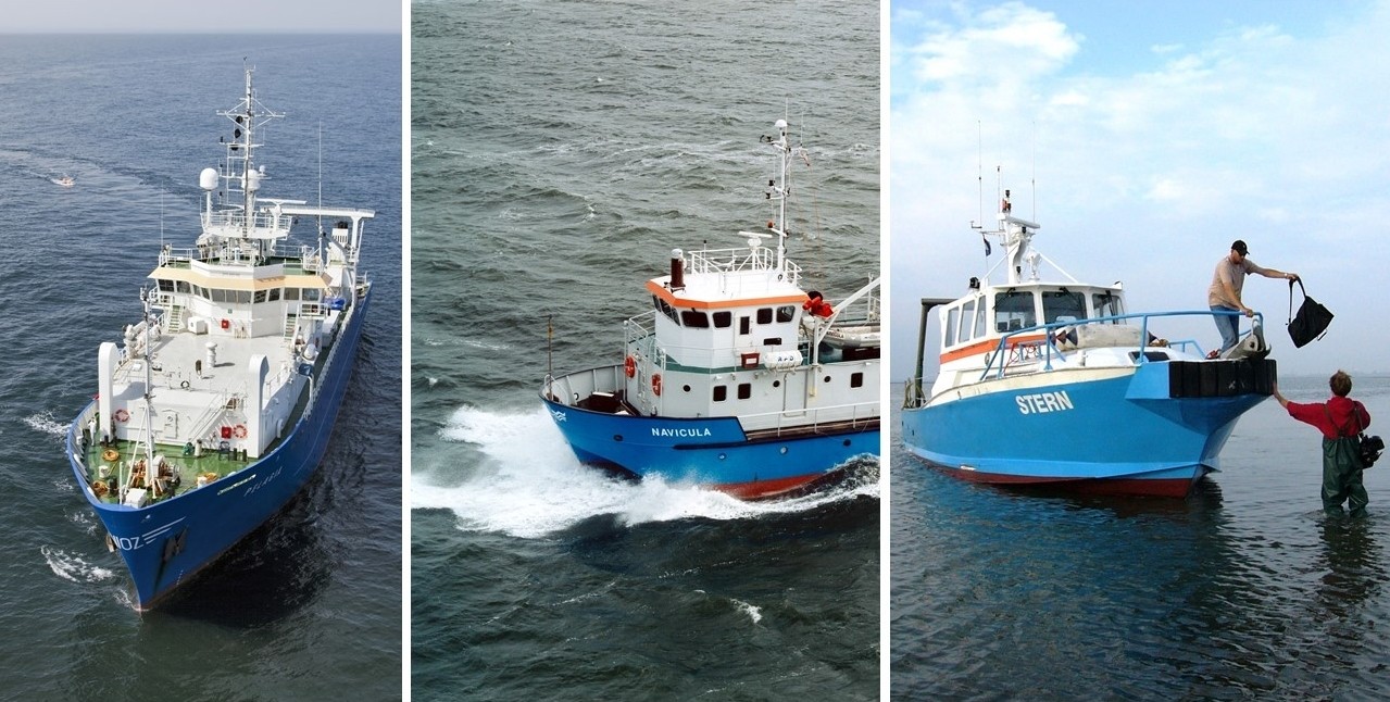The NIOZ fleet::RV's Pelagia, Navicula & Stern