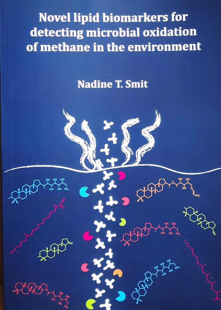 Thesis cover Nadine . T. Smith 'Novel lipid biomarkers for detecting microbial oxidation of methane in the environment'