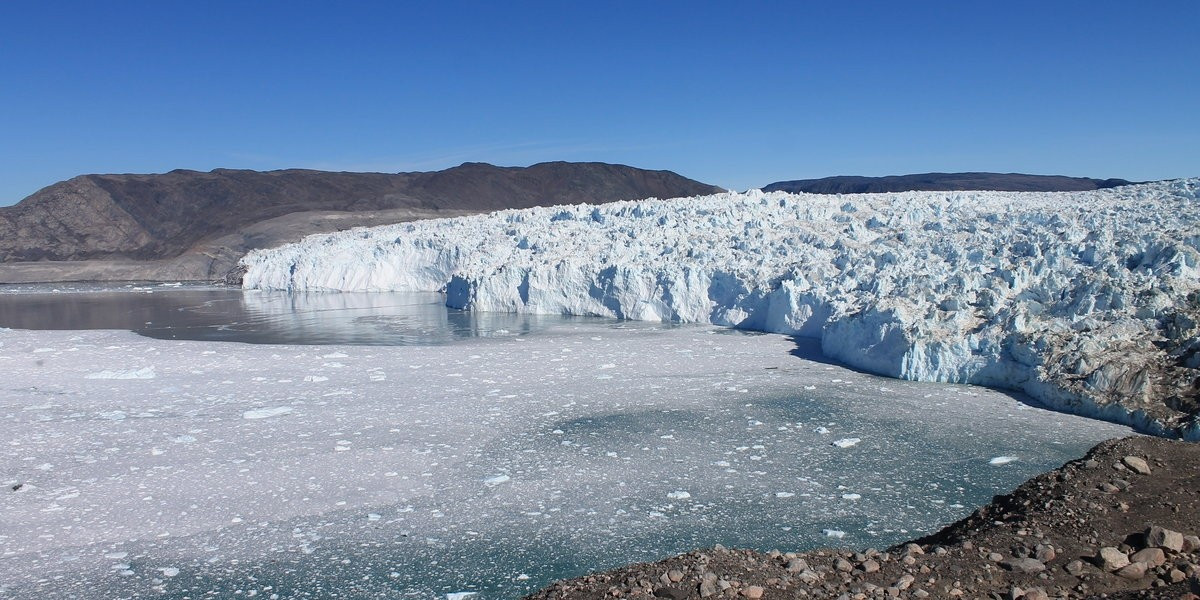 Smeltende gletsjer op Groenland. Foto: Lorenz Meire.