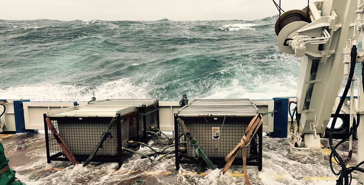 Our cook Leon was out on deck when we sailed through a storm.