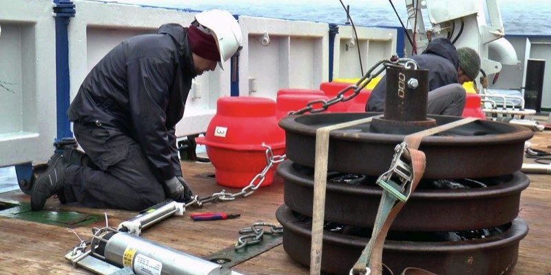 Final mooring preparation on deck.