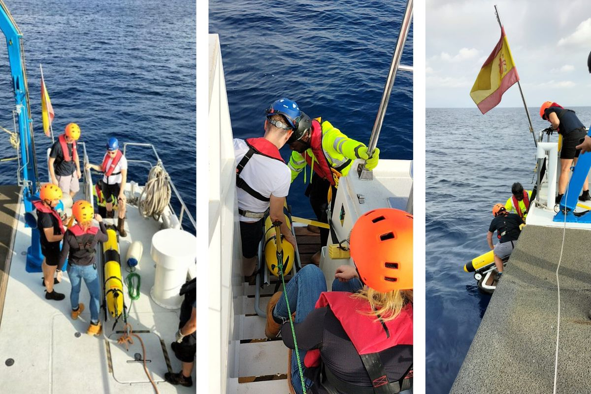 3 November: First ever NIOZ/NMF ocean glider deployment… here goes! Photo: Matthew Humphreys