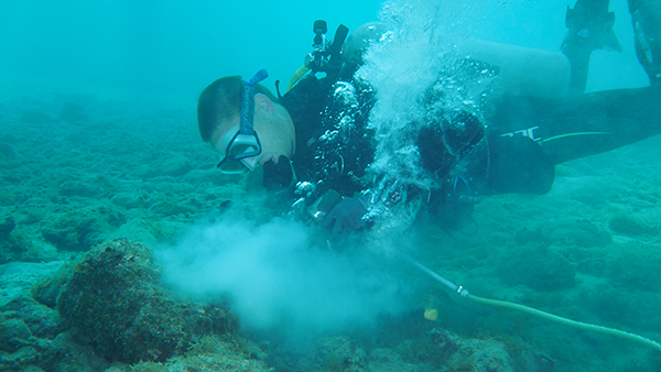 Researching the reef, photo: Didier de Bakker