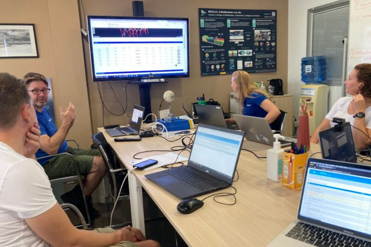 1 November: Today we are in the classroom all day at SOCIB HQ, starting to learn about the ocean glider control software. Photo: Matthew Humphreys