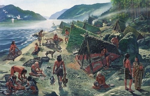 Neolitische boeren in het mid-Holoceen.