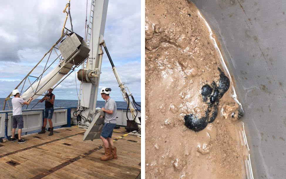 MultiNet (left) and Polymetallic Nodules (right). Photo's: Philippe Delandmeter.