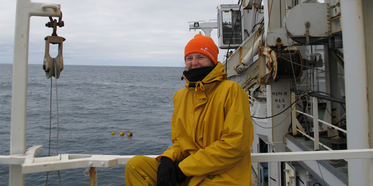 Nora Fried and buoys of IC1 before picking them up in the back. Photo by Fleur Wellen