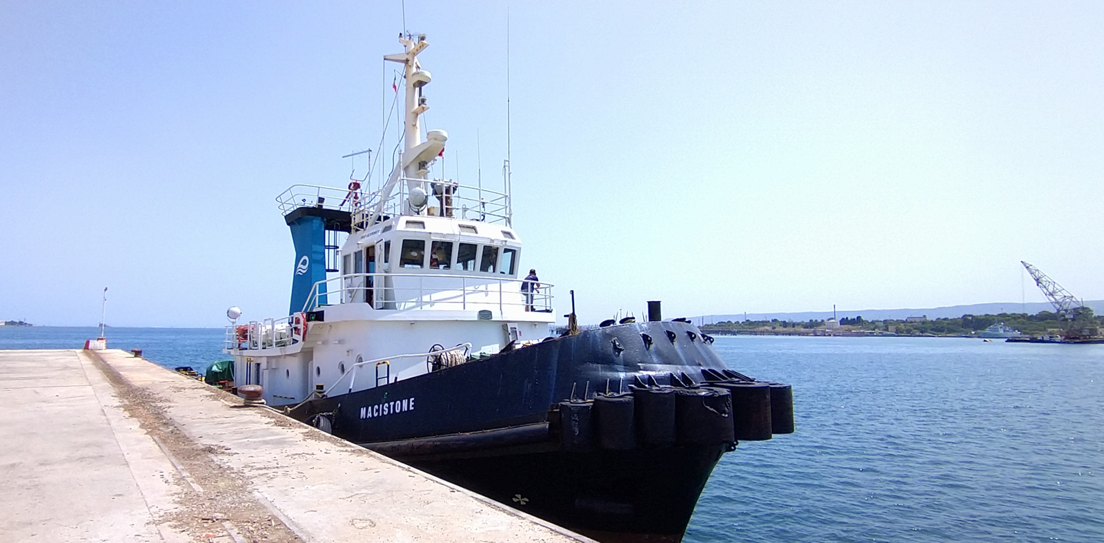 Tug Macistone in the harbour of Augusta, Sicily