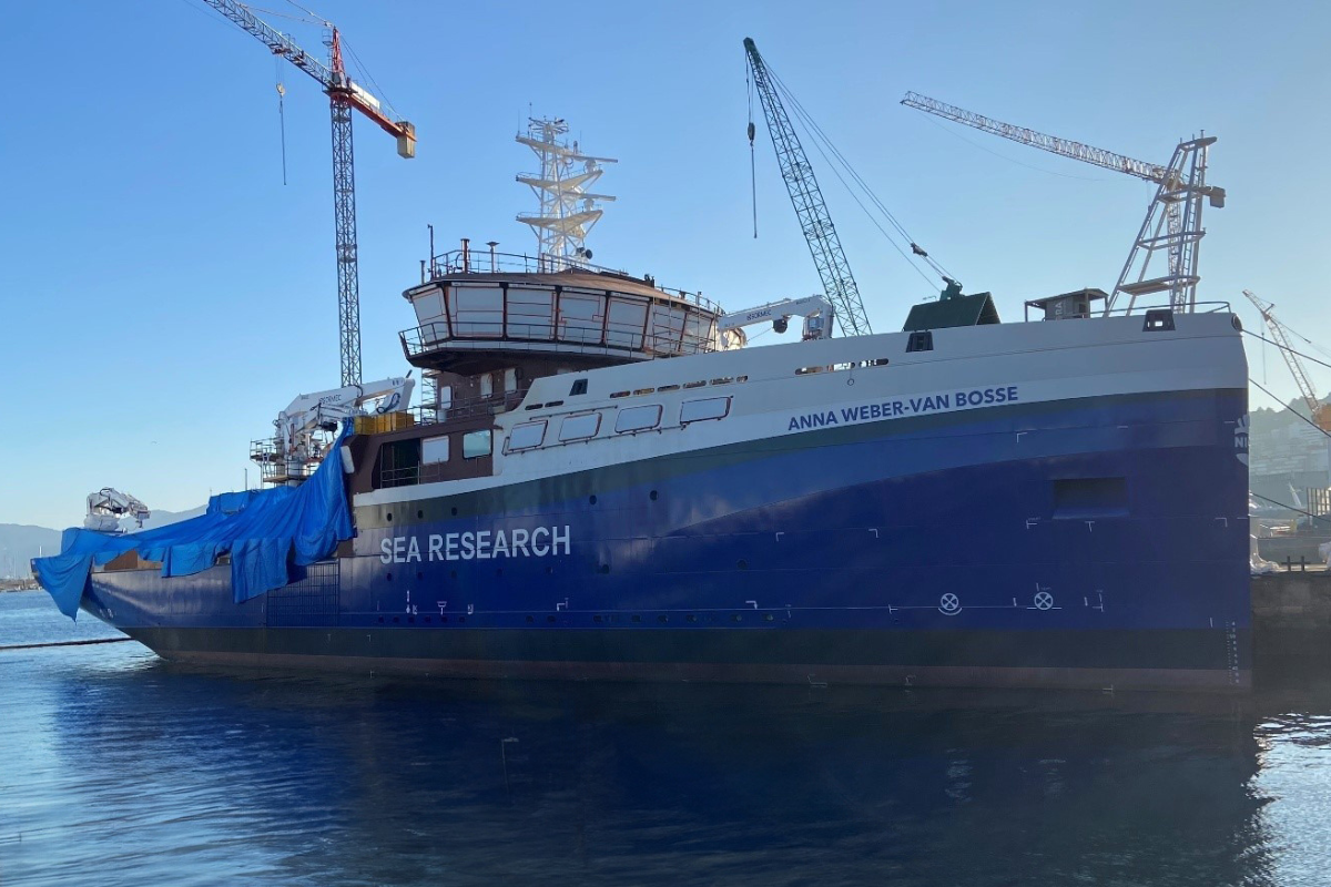 Status construction RV Anna Weber-van Bosse at Astilleros Armon in August 2025. Photo: NIOZ