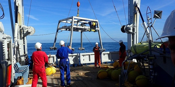 The TUDelft lander, just before it entered the water