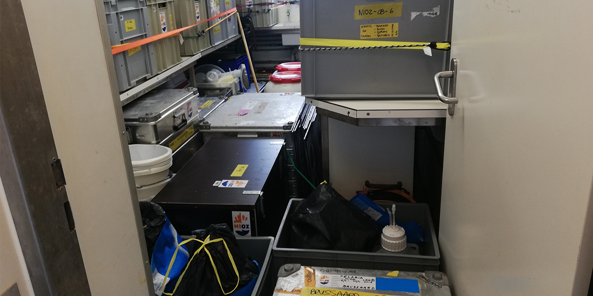 Fully packed lab container to make sure everything gets off the ship.