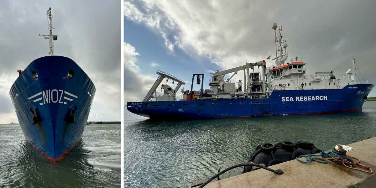 RV Pelagia leaving from the NIOZ harbour, Texel for the 'Methane emission in the North Sea II' cruise