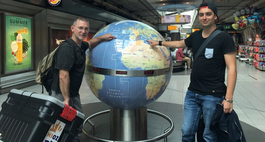 Erik Zettler & Fons de Vogel at Schiphol airport.