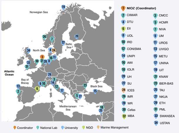 Partner organizations of the ACTNOW program. Image: www.actnow-project.eu