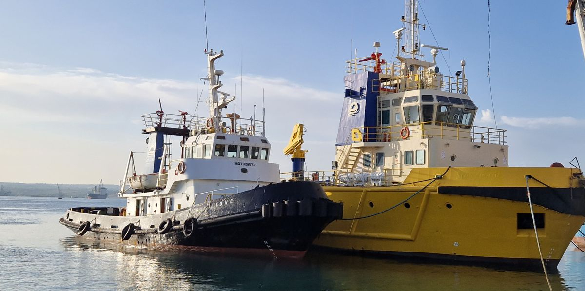 Tug Lione in the harbour of Augusta, Sicily, Italy