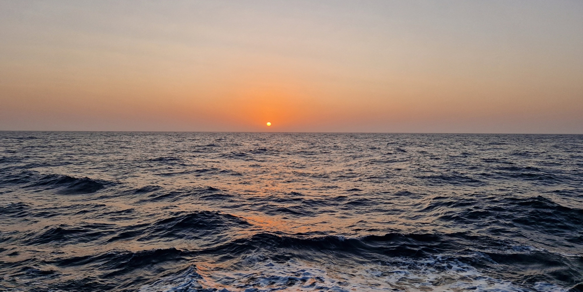 Sunsets offshore northwest Africa tend to be colourful