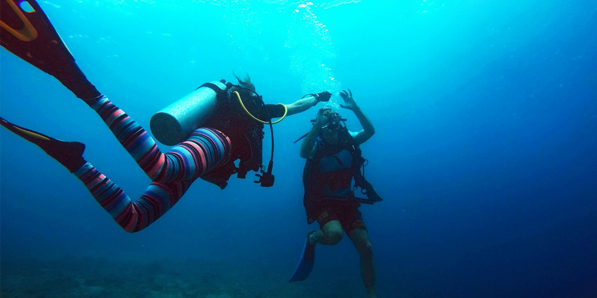 The partners participating in SEALINK have abundant experience in studying marine habitats around the island of Curacao, for example by collecting planktonic organisms by scuba diving. Photo: Didier de Bakker