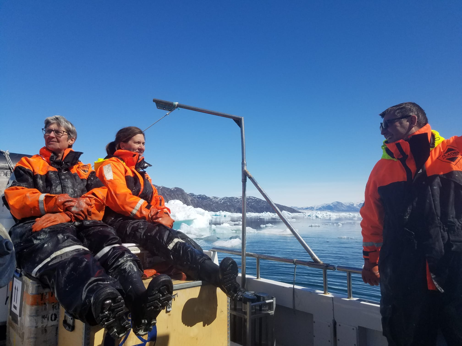 With Ulrike and Lorenz, after sediment sampling in Greenland.