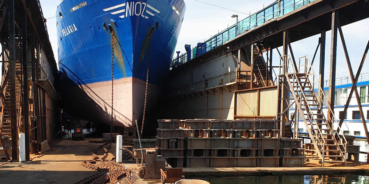 RV Pelagia in the docks of Oudeschild, Texel