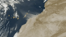 Animate satellite images showing Calima on 22 February 2020
