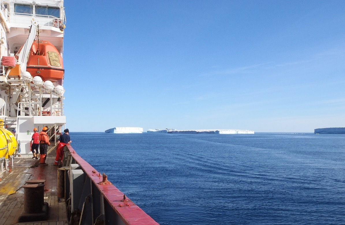 Femke de Jong on board RRS James Clark Ross, East of Greenland.