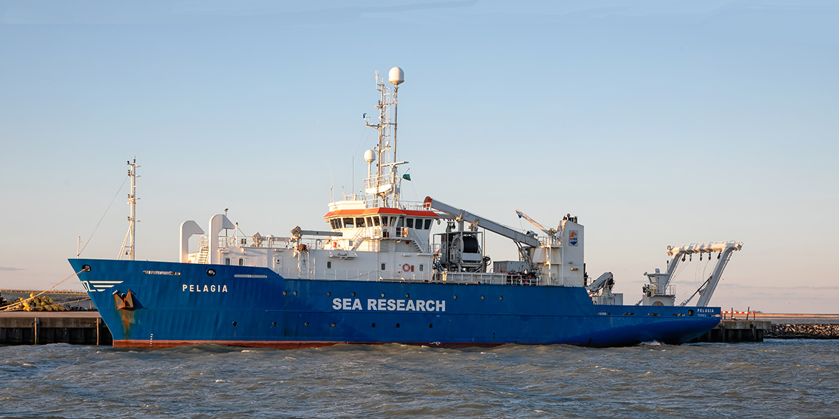 The RV Pelagia in the harbour on Texel awaiting a new research cruise.