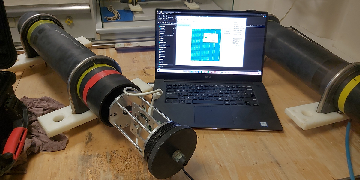 Figure 4: CTD was performed after the recovery of the acoustic buoy