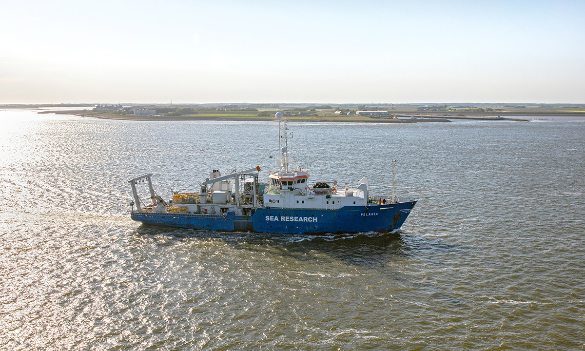 RV Pelagia keert terug van de NICO-expeditie. Foto: Flying Focus.