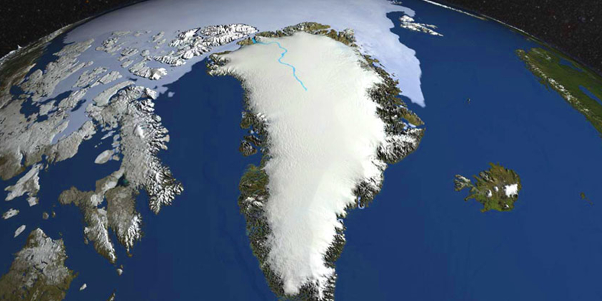 Global ice viewer Greenland and Iceland shows approximate ice loss of per year by using by using satellite data. Photo: NASA