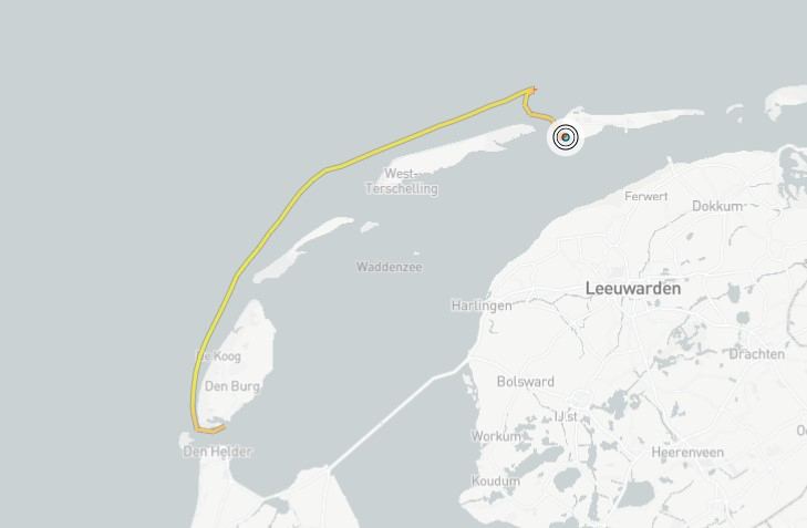 Track of RV Navicula on Monday 9 May. 