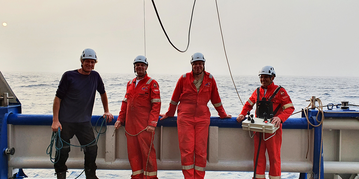 3)	Part of the excellent crew helping to make this cruise a success (from left to right: Jacco, Martin, Cor (bosun) and Norbetto).