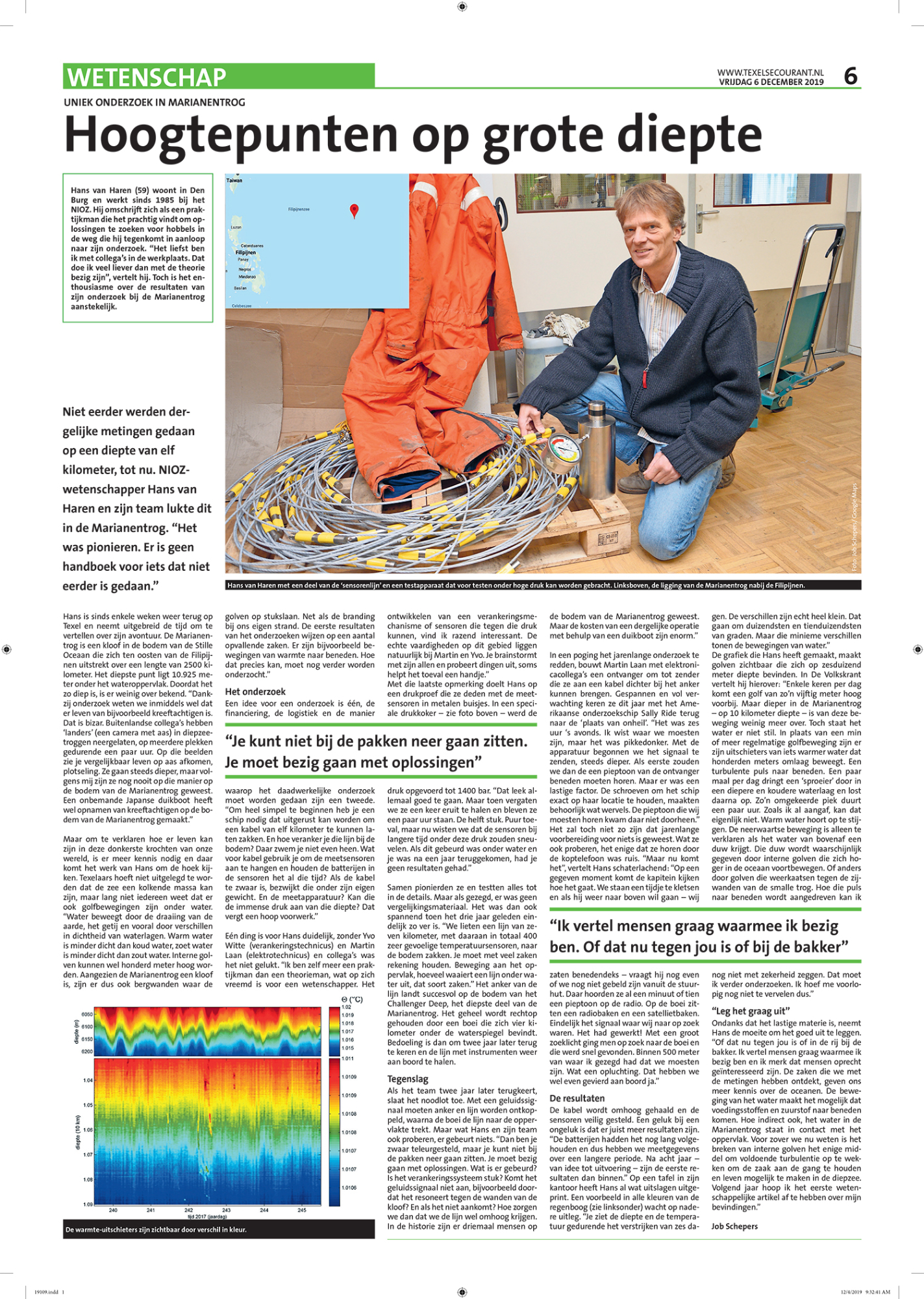 Interview Texelse Courant 6 december 2019