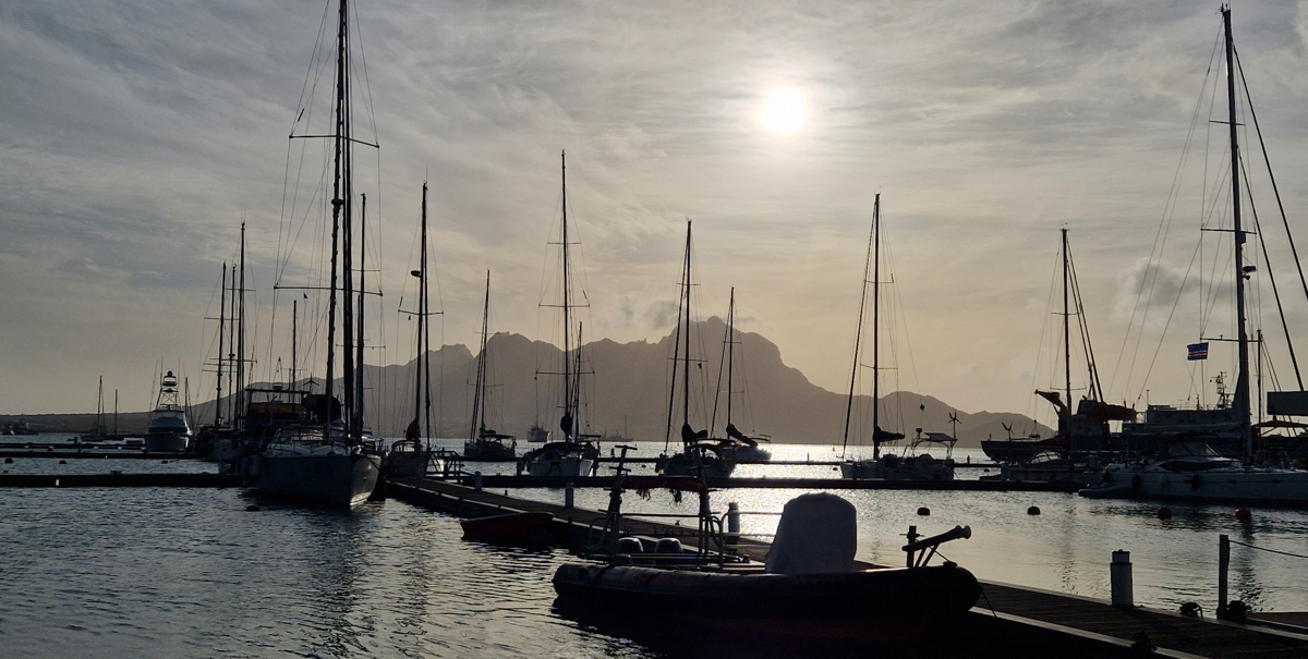 Mindelo Marina near sun set