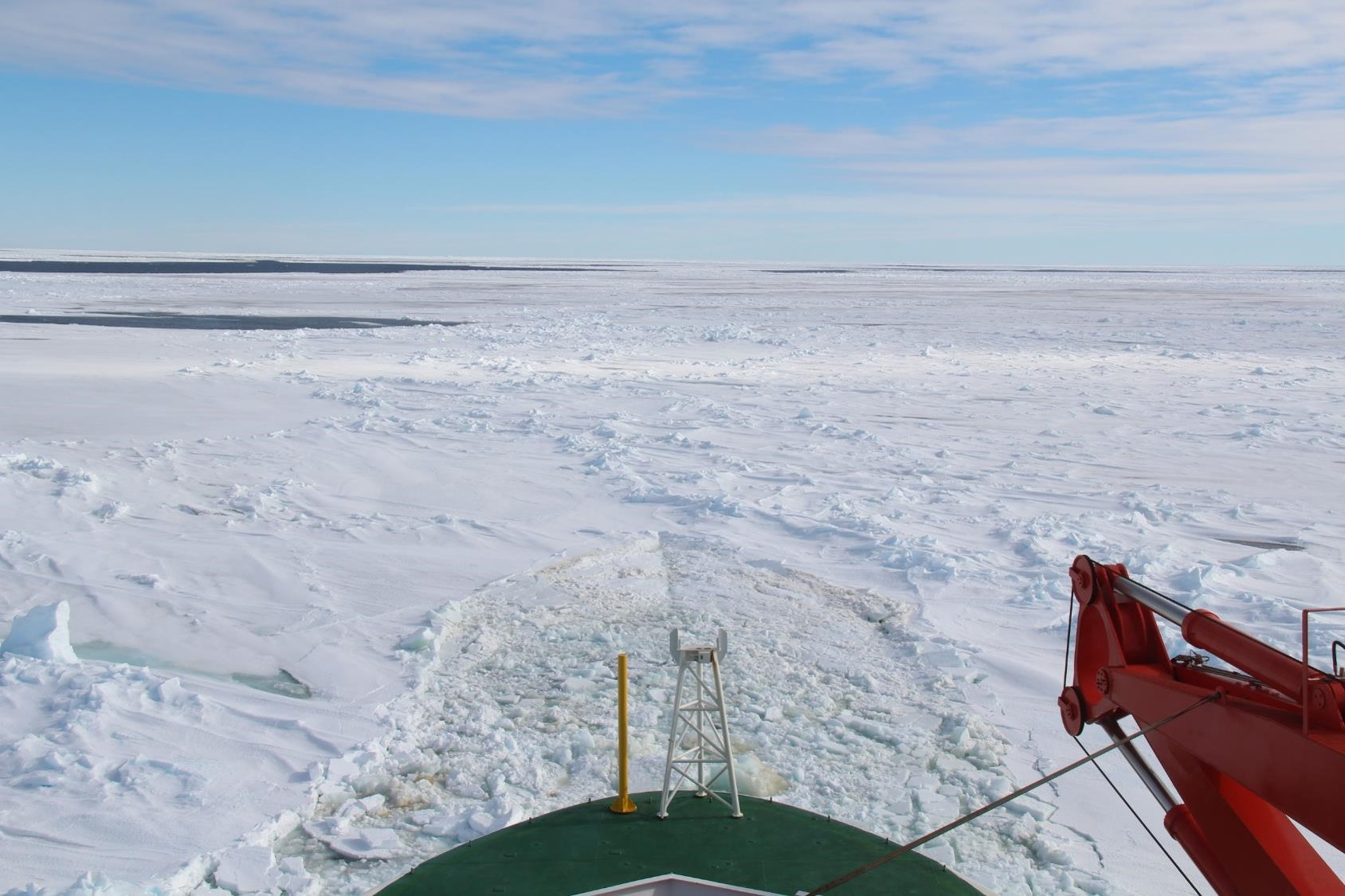 The Polarstern surrounded by sea ice. Photo: Sharyn Ossebaar.