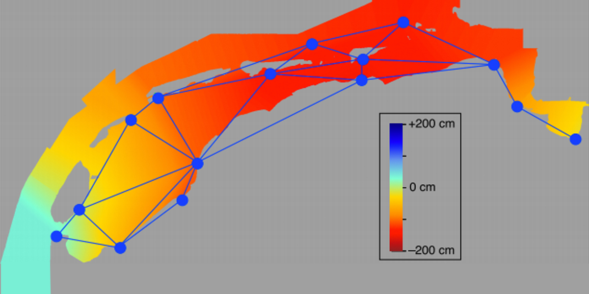 Tidal gauge stations of RWS in de Wadden Sea. Tidal gauge stations of RWS in de Wadden Sea.